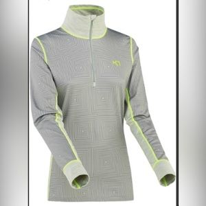Kari Traa Womens Lune Half Zip baselayer longsleeve Size XL w/Chin Guard zip